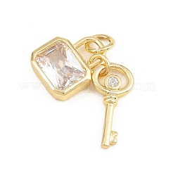 Breloques en laiton zircon cubique transparent&nbsp;KK-E798-14G
