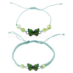 Bracelets ajustables en perles tressées en nylon&nbsp;BJEW-TA00488