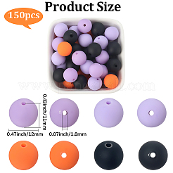 Perles acryliques en silicone imitées de style caoutchouté&nbsp;MACR-PA0001-06B-04