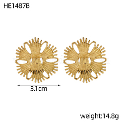 Orecchini a bottone a forma di fiore in acciaio inossidabile 304 per donna&nbsp;SA-OY003-35G