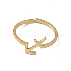 Настоящее регулируемое кольцо для пальца из нержавеющей стали 304 с покрытием из 18 карата золота&nbsp;RJEW-L115-01G-12