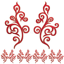 Computergesteuerte Stickapplikationen mit Blumenmuster im Ethno-Stil&nbsp;LS-PATC-WH20017-21A