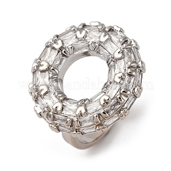 Латунные микро проложить манжеты кольца кубического циркония&nbsp;RJEW-D323-02P