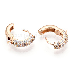 Фурнитура для серег-колец из латуни с кристаллами и стразами&nbsp;KK-C024-13KCG