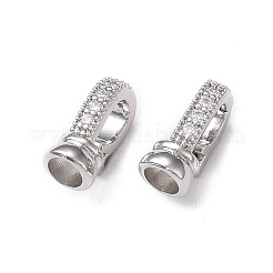 Реечное покрытие латунь микро паве прозрачный кубический цирконий складные застежки&nbsp;KK-E080-02P