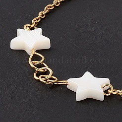 Bracciale a maglia a stella in conchiglia sintetica&nbsp;BJEW-F431-04G