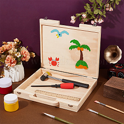 Boîtes de rangement en bois avec poignées&nbsp;CON-WH0099-69