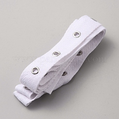 Ruban en coton avec oeillets plaqués argent&nbsp;OCOR-WH0082-183P-02