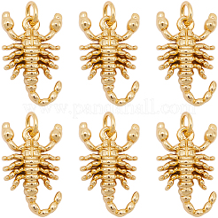 10 шт. латунные подвески в виде скорпиона&nbsp;KK-BBC0022-83