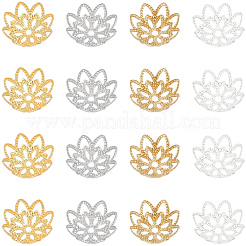 240 pièce de 4 couleurs de capuchons de perles fantaisie en laiton&nbsp;KK-PA0001-27