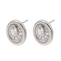 Ottone micro spianare orecchini zirconi&nbsp;EJEW-G471-13P-01