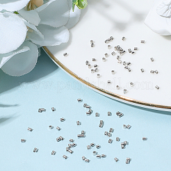 100 шт. 925 бусины-разделители из стерлингового серебра с родиевым покрытием&nbsp;STER-BBC0008-91