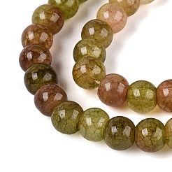 Brins de perles de verre craquelé teintées à effet ombré&nbsp;GLAA-Q106-01A-B01