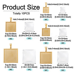 Оправы для подвесок из нержавеющей стали 304 в виде кабошонов&nbsp;STAS-TA0001-47D