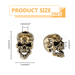 2 шт. 2-х цветные латунные европейские бусины&nbsp;KK-FH0007-33