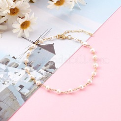 Cavigliera con perline di perle naturali&nbsp;AJEW-AN00429