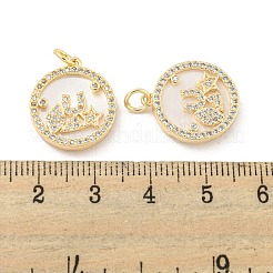 Pendenti in zirconi cubici trasparenti in micro pavè di ottone&nbsp;KK-L211-018G-02