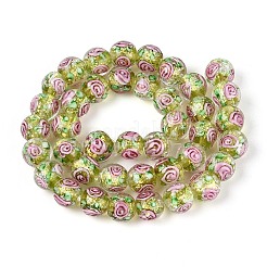 Perles à la main en verre de feuille brins&nbsp;FOIL-N033-04D