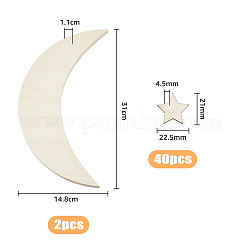 Kit de peinture de décoration murale lune et étoile en bois bricolage&nbsp;FIND-WH0117-71
