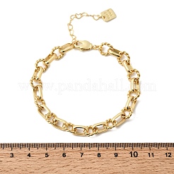 Armbänder aus Messing mit ovalen und gedrehten Ringgliedern für Damen&nbsp;BJEW-F531-06G