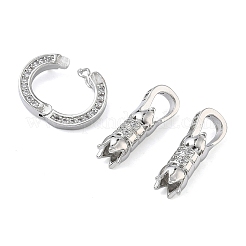 Кольцо латунное микропаве прозрачный кубический цирконий застежки-защелки&nbsp;KK-Z143-12P