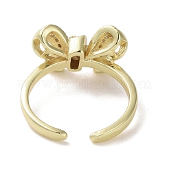 Открытое кольцо-манжета из латуни с микропаве из кубического циркония&nbsp;RJEW-K256-58F-G