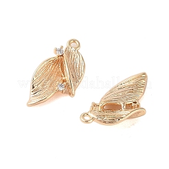 Латунные подвески с прозрачными стеклянными стразами&nbsp;KK-N254-65G