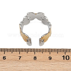 Anillos de puño de acero inoxidable 304 de dos colores&nbsp;RJEW-S635-01GP-17