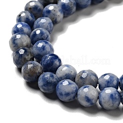 Fili di perle di diaspro macchia blu naturale&nbsp;G-P476-01B-02