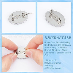 Rohling-Set für ovale Broschen&nbsp;DIY-UN0005-20