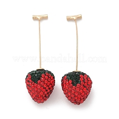 Серьги-гвоздики из цинкового сплава со стразами&nbsp;EJEW-E314-01G