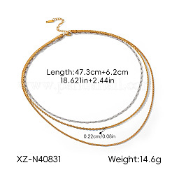 Colliers à une chaîne en acier inoxydable 304 bicolore pour femmes&nbsp;WG941EA-01