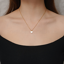 Colliers pendentifs en forme de cœur en acier inoxydable 304 et coquillage blanc naturel pour femmes&nbsp;BL5235-2