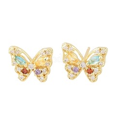 Boucles d'oreilles en laiton avec micro pavé de zircons cubiques pour femmes&nbsp;KK-A305-09G-02