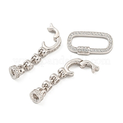 925 fermoir déployant en argent sterling avec micro pavés de zircone cubique transparents&nbsp;STER-U001-07P