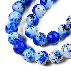 Строковые и обжиговые стеклянные бусины в нитях&nbsp;GLAA-S176-17