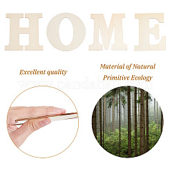 Mot maison des tranches de bois non finies&nbsp;DIY-WH0163-91-1