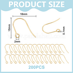 200 шт. крючки для сережек из нержавеющей стали 304&nbsp;STAS-UN0058-59G