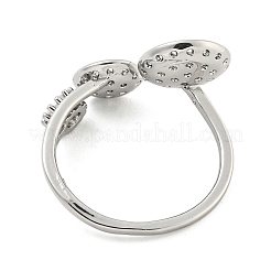 Латунные микро проложить манжеты кольца кубического циркония&nbsp;RJEW-I103-099P