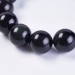 Natürliche Regenbogen Obsidian Stretch Armbänder&nbsp;BJEW-F315-14mm