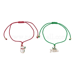 2 pulsera con dijes de esmalte de aleación navideña&nbsp;BJEW-JB11229