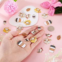 Colgantes de esmalte de aleación 24pcs 6 estilos&nbsp;ENAM-BG0001-07