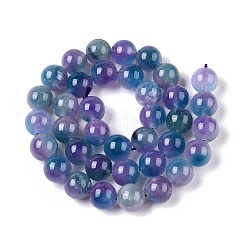 Teñidos naturales blancas abalorios de jade hebras&nbsp;G-T138-10mm-210-14