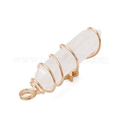 2 шт. 2 стиля подвески из натурального кварцевого кристалла с двумя концами и острыми концами&nbsp;PALLOY-JF03122-05