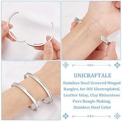 4 шт. 2 стиля браслетов в форме яйца из нержавеющей стали 201 с рифленой подвеской&nbsp;STAS-UN0048-69