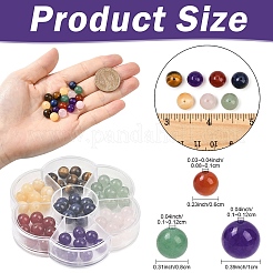 56 шт. 7 вида круглых бусин из натурального зеленого авантюрина&nbsp;G-YW0002-61A