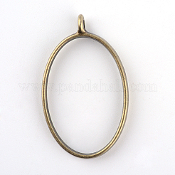 Pendentifs lunette arrière ovale en alliage plaqué rack&nbsp;X-PALLOY-S047-26F-FF