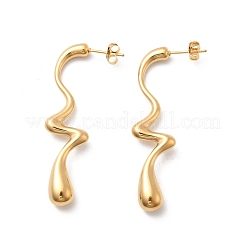 Серьги-гвоздики из нержавеющей стали 304 неправильной формы в форме капли&nbsp;EJEW-P330-02G