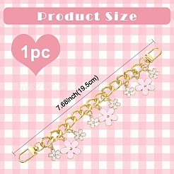 Сплав розовая эмаль цветок подвеска сумка декоративные цепочки&nbsp;FIND-YWC0005-08