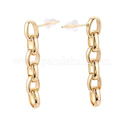 Pendientes colgantes ovalados de latón&nbsp;KK-T071-18G-03